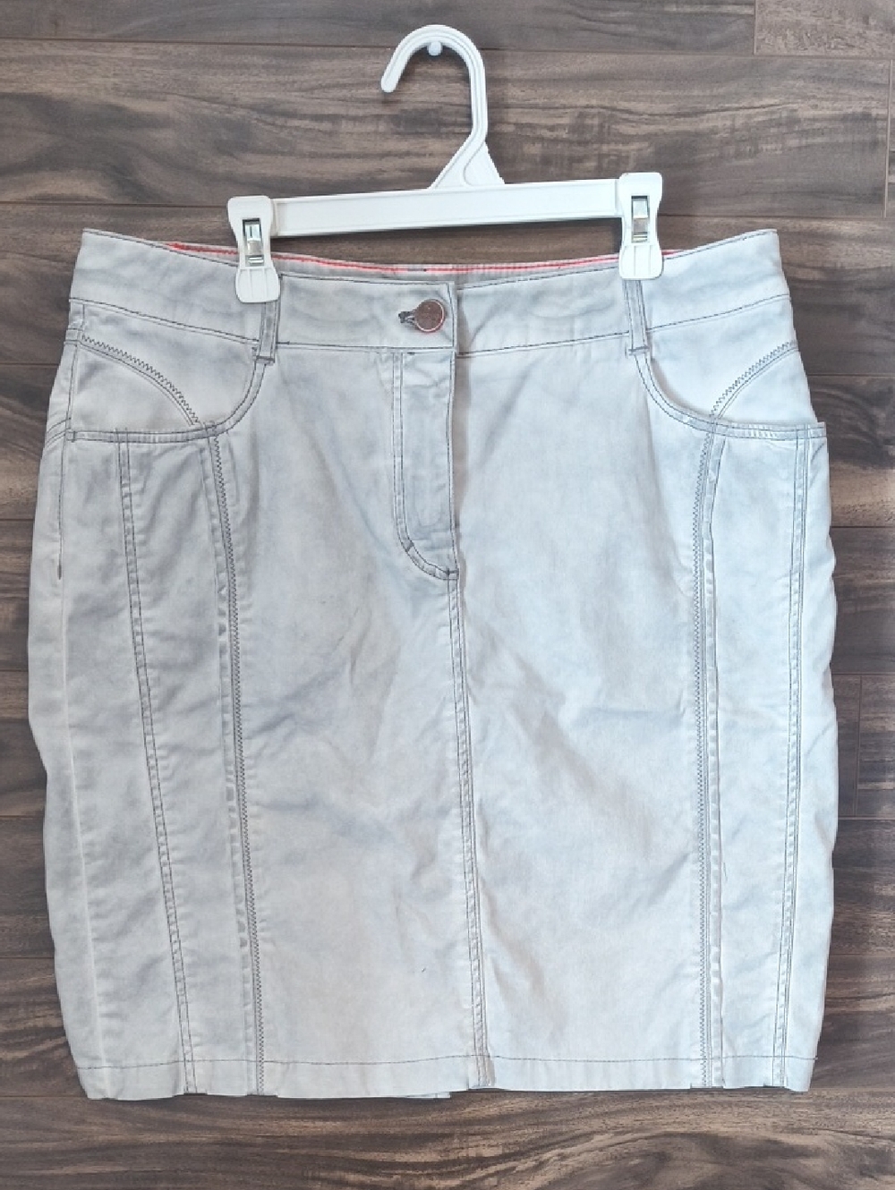 Betty Barclay Elements Grey Denim Pencil Skirt - Size 10